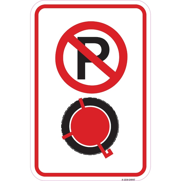 Signmission No Parking With Boot Symbol, Heavy-Gauge Aluminum, 12" x 18", A-1218-24997 A-1218-24997 - main